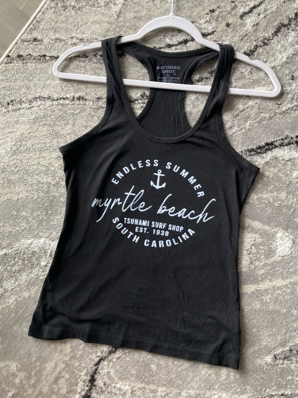 Black Myrtle Beach Racerback Tank Top